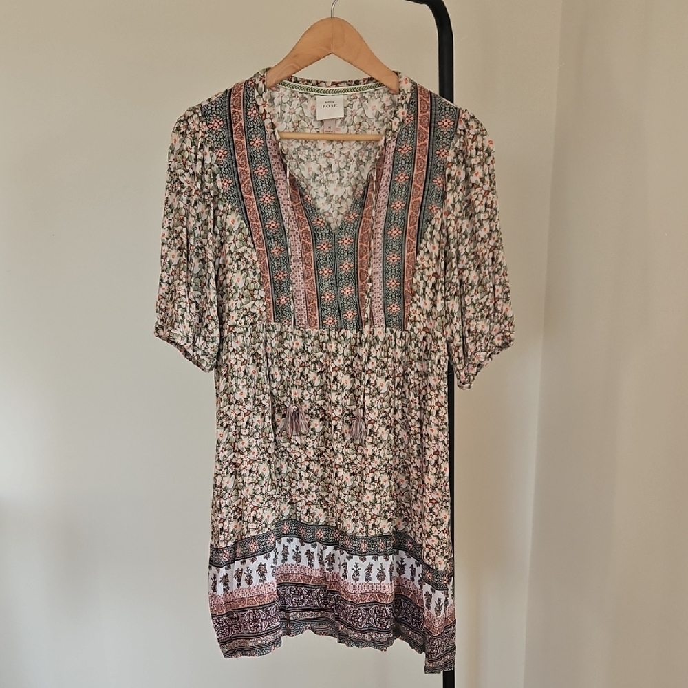 Knox Rose Floral V‑Neck Tunic Dress